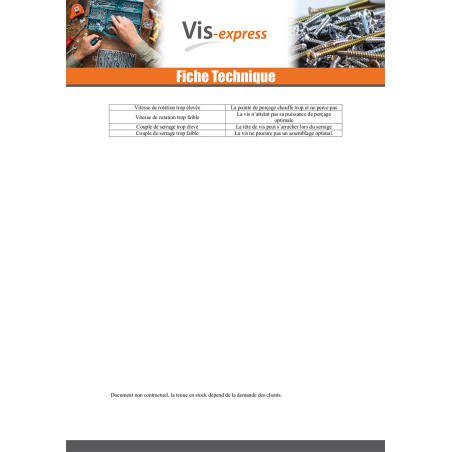 1 x Vis autoperceuse Tête fraisée Phillips 4.8X45 Filet tôle Acier zingué