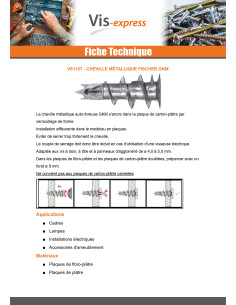 Cheville Métallique Fischer GKM12 avec vis 4.5X35 2