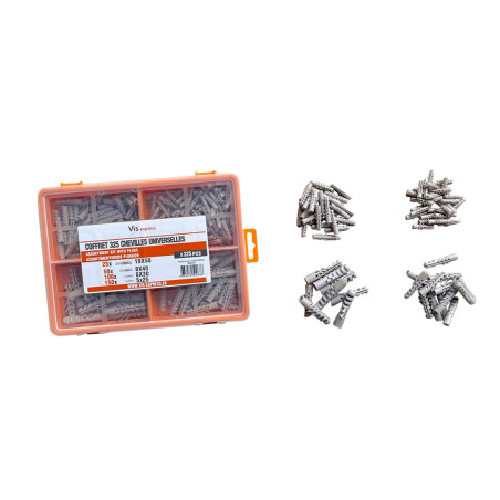 1 x Assortiment de 325 Cheville UNIVERSELLES