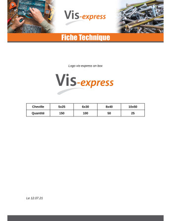 Assortiment de 325 Cheville UNIVERSELLES
