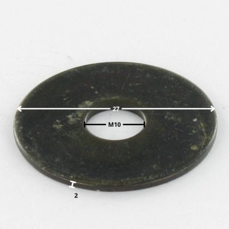 1 x Rondelle Plate M10X27X2 L Acier brut