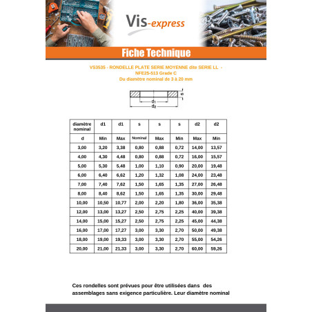 1 x Rondelle Plate M8X30X1.5 LL Forte tenue à la corrosion Acier galvanisé à chaud