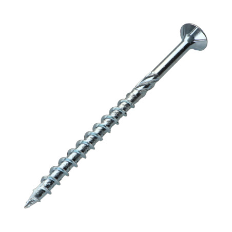 1 x Vis charpente TEKOR Tête fraisée Cranté TORX T40 10X100 Filetée sur 60 Pointe antifendage type 17 Acier zingué