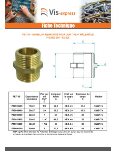 Mamelon joint plat FIG 280 Mâle / Mâle renforcé 40x49... 2