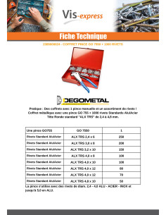 Assortiment de PINCE GO7550 + 1000 Rivet DEGOMETAL 2
