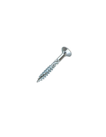 Vis charpente TEKOR Tête fraisée Cranté TORX T25 5X40 Filetée sur 22 Pointe antifendage type 17 Acier zingué