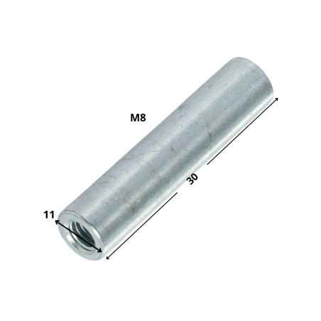1 x Manchon Cylindrique M8X30 Diamètre Extèrieur 11 Acier zingué
