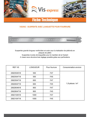Suspente Sécable 480 pour fourrure F47