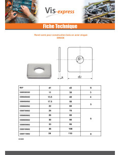 Rondelle carrée pour construction bois 33X95X6 Acier zingué 2