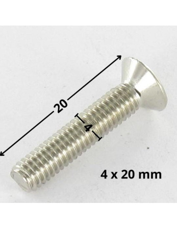 Vis métaux Tête fraisée Pozi N°2 M4X20 Acier nickelé