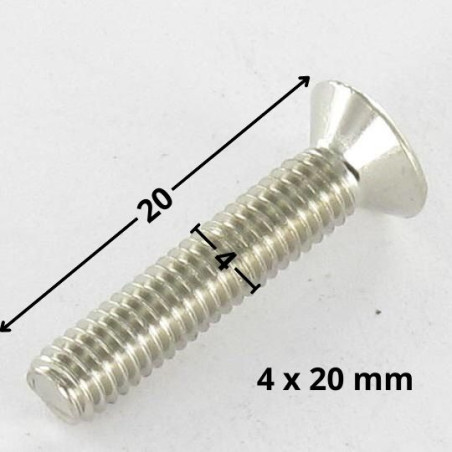 1 x Vis métaux Tête fraisée Pozi N°2 M4X20 Acier nickelé