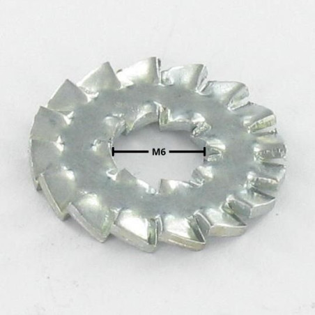 1 x Rondelle éventail Double denture DD M6 Acier zingué