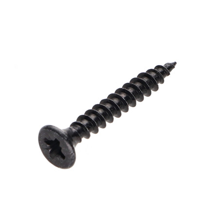 1 x VBA Vis bois agglo Tête fraisée Pozi N°2 4X25 Filetage total Acier zingué noir