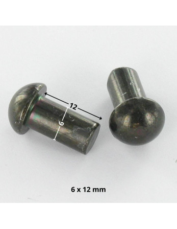 Rivet à frapper Tête ronde TR 6X12 Acier zingué noir