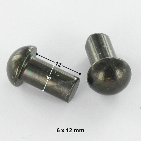 1 x Rivet à frapper Tête ronde TR 6X12 Acier zingué noir