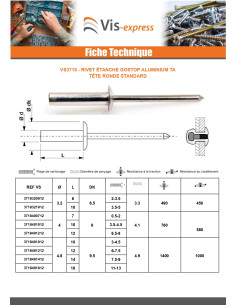 Rivet Etanche GOSTOP Aluminium TA TRS 4.8X14 2