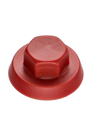 Capuchon Tête hexagonale TH Polyéthylène RAL3009 rouge oxyde pour vis autoperceuse ou tole de diam 6.3