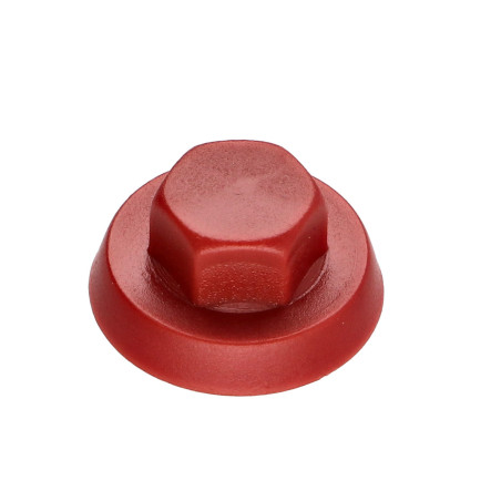 1 x Capuchon Tête hexagonale TH Polyéthylène RAL3009 rouge oxyde pour vis autoperceuse ou tole de diam 6.3