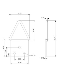 Attache triangulaire pour tableau 16MM Acier brut 2