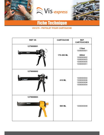 Pistolet pour cartouche 585 ML