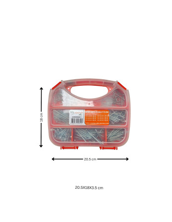 Assortiment de 280 VBA Vis bois agglo Tête fraisée Pozi Acier zingué Embout