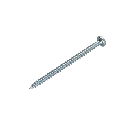 1 x VBA Vis bois agglo Tête ronde TR Pozi N°2 4.5X60 Acier zingué