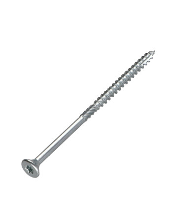 Vis bois TEKOR Tête fraisée Cranté 5X100 Filetée sur 60 TORX T25 Acier zingué Pointe antifendage type 17