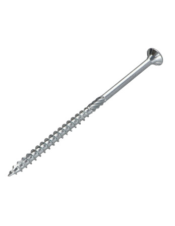 Vis bois TEKOR Tête fraisée Cranté 5X100 Filetée sur 60 TORX T25 Acier zingué Pointe antifendage type 17