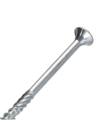 Vis bois TEKOR Tête fraisée Cranté 5X100 Filetée sur 60 TORX T25 Acier zingué Pointe antifendage type 17