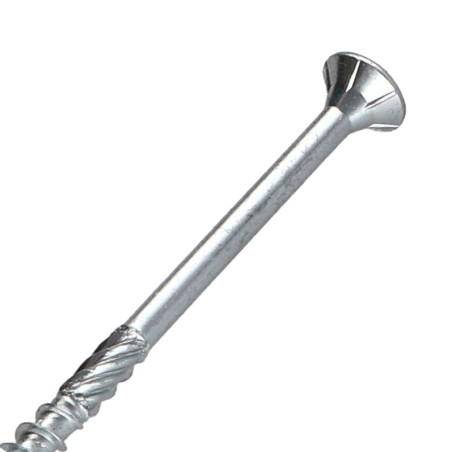1 x Vis bois TEKOR Tête fraisée Cranté 5X100 Filetée sur 60 TORX T25 Acier zingué Pointe antifendage type 17