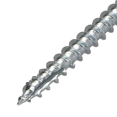 1 x Vis bois TEKOR Tête fraisée Cranté 5X100 Filetée sur 60 TORX T25 Acier zingué Pointe antifendage type 17