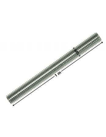 Tige filetée M5 Longueur 1 mètre Classe 4.8 Acier zingué