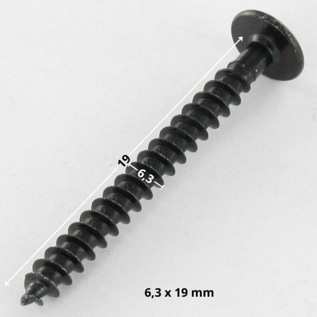 1 x Vis tôle Tête hexagonale TH 6.3X19 + Rondelle Acier zingué noir 600 Heures brouillard salin sans rouille rouge