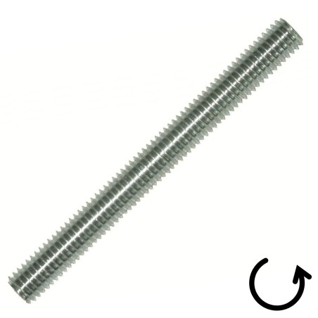 1 x Tige filetée M24 Longueur 1 mètre Classe 4.8 Acier zingué