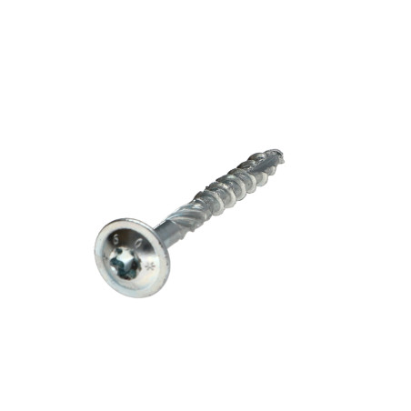 1 x Vis bois TEKOR Tête disque TORX T40 Pointe antifendage type 17 8X70 Filetage partiel Acier zingué