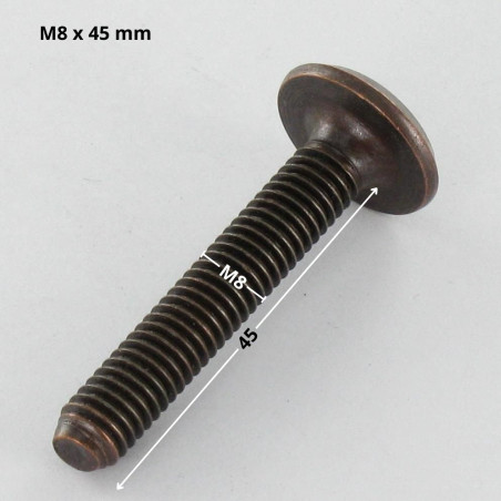 1 x Vis métaux tête plate Clé de 5 HC5 M8X45 acier bronze