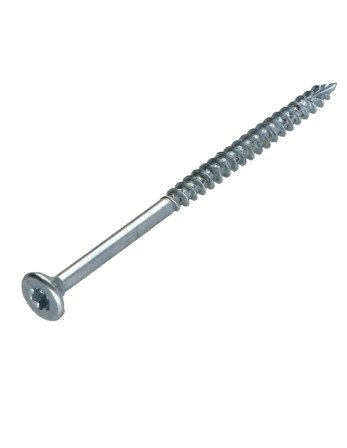 Vis bois TEKOR Tête fraisée Cranté 3.5X60 Filetée sur 36 TORX T15 Acier zingué Pointe antifendage type 17