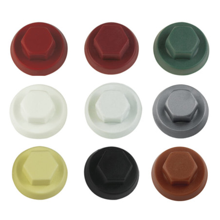 1 x Capuchon Tête hexagonale TH Polyéthylène RAL9003 blanc de sécurité pour vis autoperceuse ou tole de diam 6.3