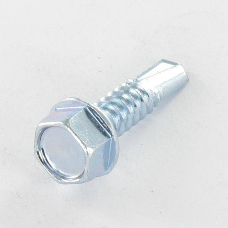 1 x Vis autoperceuse Tête hexagonale TH Embase collerette Lisse 3.5X16 Acier zingué