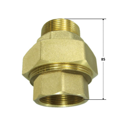 1 x Raccord union droit 40x49 (1"1/2) Mâle/Femelle Laiton Figure 341