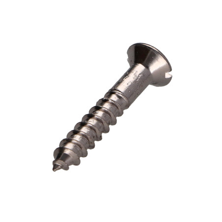 1 x Vis bois Laiton chrome Tête fraisée Fendue 3.5X12