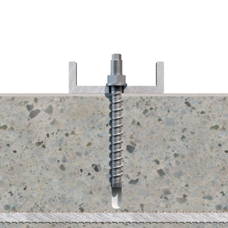 1 x Vis béton Double Filetage TORX T8 10X120 M12 Acier zingué