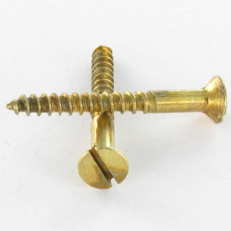 1 x Vis bois Tête fraisée Fendue 3X16 Acier laitonne microvis