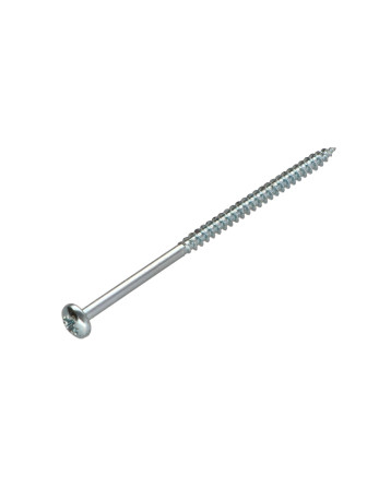 VBA Vis bois agglo Tête ronde TR Pozi N°2 4X80 Filetée sur 48 Acier zingué