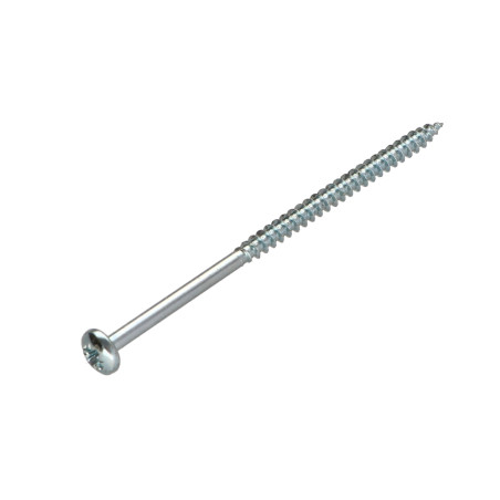 1 x VBA Vis bois agglo Tête ronde TR Pozi N°2 4X80 Filetée sur 48 Acier zingué