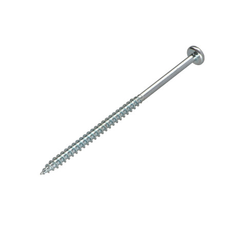 1 x VBA Vis bois agglo Tête ronde TR Pozi N°2 4X80 Filetée sur 48 Acier zingué