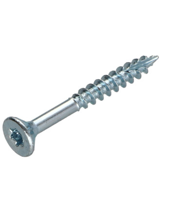 Vis bois TEKOR Tête fraisée Cranté 5X45 Filetée sur 27 TORX T25 Acier zingué Pointe antifendage type 17