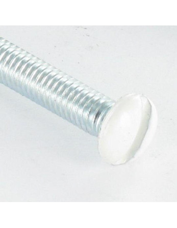 Vis métaux Tête fraisée bombée TFB Fendue M4X45 Diamètre de tête: 7.5 Bossage extérieur Acier zingué RAL9010