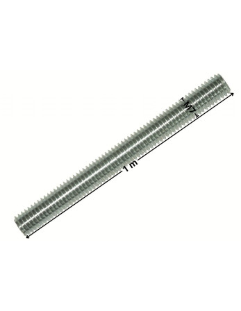 Tige filetée M7 Pas de 150 Longueur 1 mètre Classe 4.8 Acier zingué