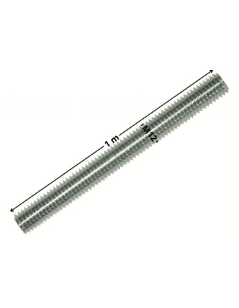 Tige filetée M12 Longueur 1 mètre Classe 8.8 Acier zingué